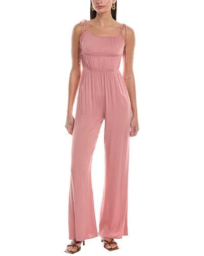 Hashttag Tie Shoulder Jumpsuit In Pink