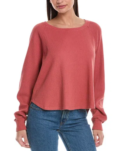Hashttag Waffle Top In Red