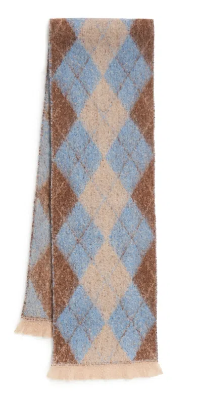 Hat Attack Argyle Scarf Brown/blue