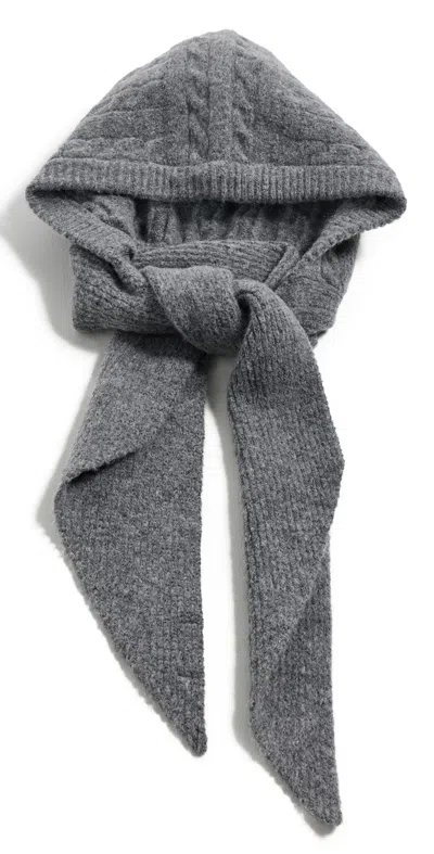 Hat Attack Cable Hooded Scarf Grey
