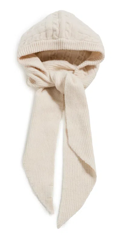 Hat Attack Cable Hooded Scarf Ivory