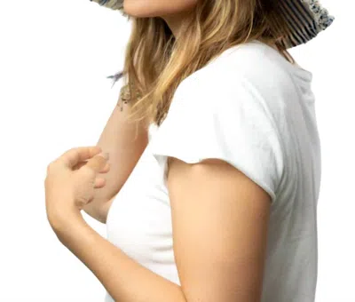 Hat Attack Canvas Packable Sun Hat In Striped Navy In Multi