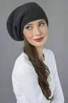Hat Attack Cashmere Slouchy Beanie In Charcoal In Gray