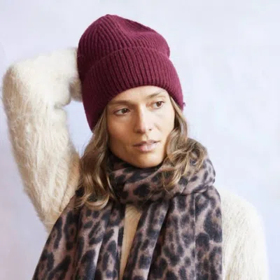 Hat Attack Epic Beanie In Burgundy In Pink
