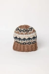 Hat Attack Fair Isle Beanie In Brown