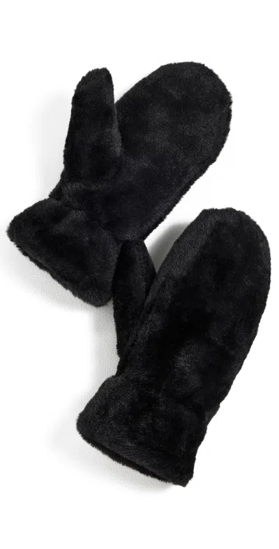 Hat Attack Faux Fur Mittens Black