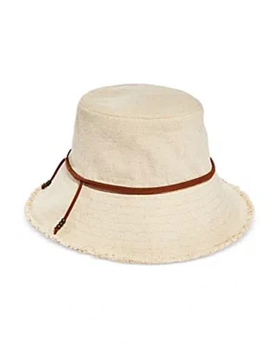 Hat Attack Fringe Bucket Hat In White