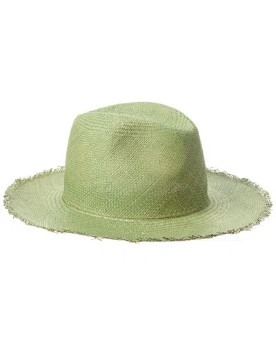 Hat Attack Fringed Panama Continental Hat In Green