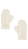 Hat Attack Fuzzy Faux Fur Mitten In Ivory