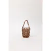 Hat Attack Isla Beaded Mini Bag In Brown