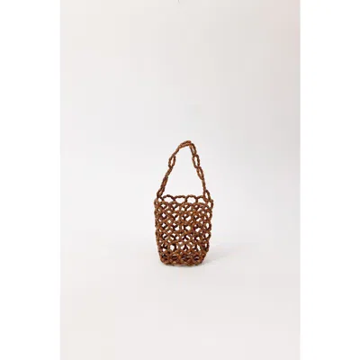Hat Attack Isla Beaded Mini Bag In Brown