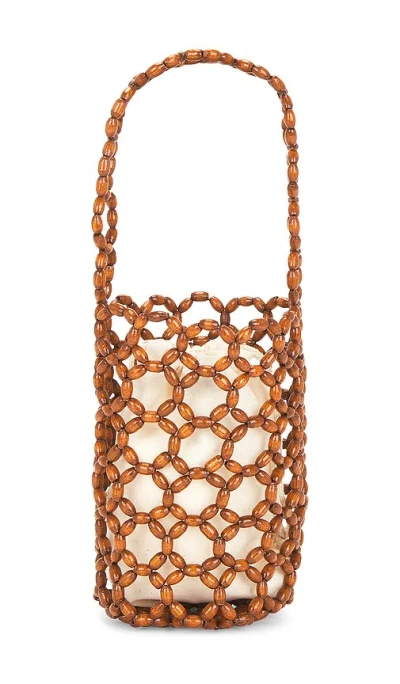 Hat Attack Isla Beaded Mini Bag In Brown