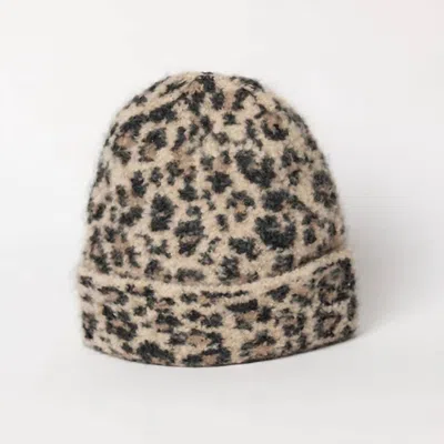 Hat Attack Leopard Beanie In Sand In Orange