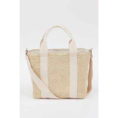 Hat Attack Modern Straw Cooler Tote In Brown