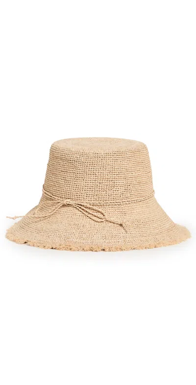 Hat Attack Packable Raffia Bucket Hat Natural
