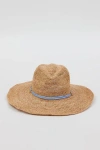 Hat Attack Raffia Crochet Continental In Brown