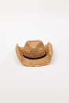 Hat Attack Raffia Crochet Cowboy In Brown