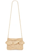 Hat Attack Ruffle Clutch In Tan