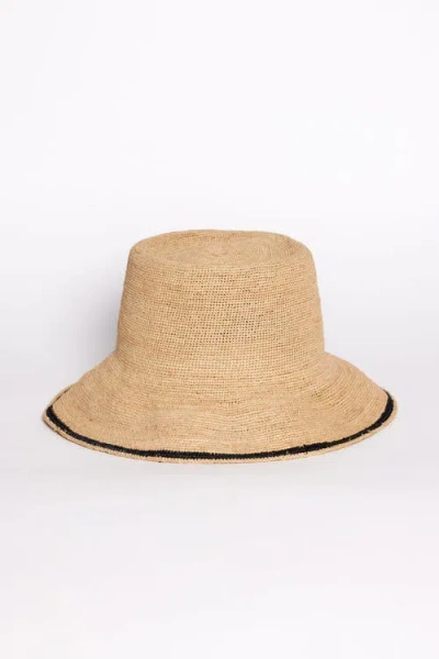 Hat Attack Stripe Modern Crochet Bucket In Brown