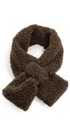 Hat Attack Teddy Sherpa Pull Thru Scarf Brown In Brown