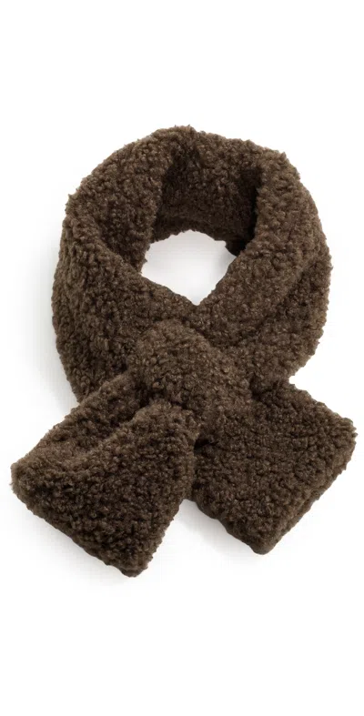 Hat Attack Teddy Sherpa Pull Thru Scarf Brown