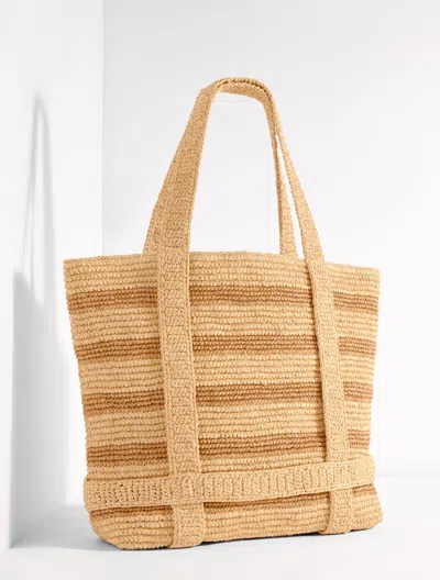 Hat Attack The Original Straw Traveler Bag - Natural/toast Stripe - 001 Talbots