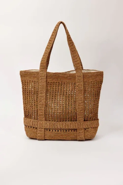 Hat Attack The Original Straw Traveler Tote In Brown