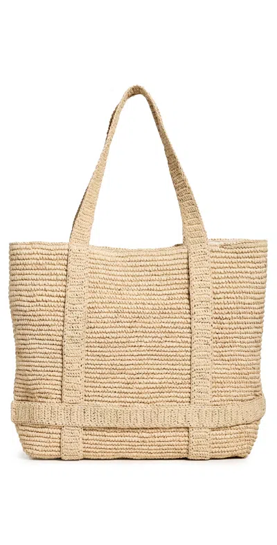 Hat Attack The Original Straw Traveler Tote Natural In Brown