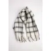 Hat Attack Warm Window Plaid Scarf In White