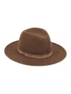 HAT ATTACK WOMEN'S CHELSEA WOOL FADORA HAT IN CHOCOLATE TAUPE
