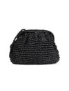 Hat Attack Women's Contour Paper Straw Shoulder Bag In Black