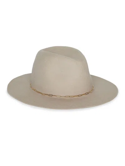 Hat Attack Women's Harper Chain-link Wool Fedora In Gold