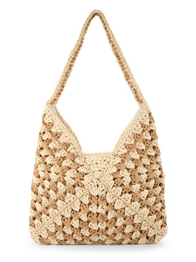 Hat Attack Women's Jade Textured Two Tone Shoulder Bag In Natural