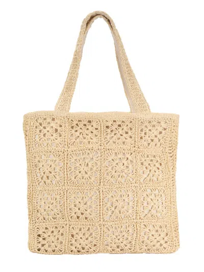 Hat Attack Women's Poppy Crochet Paper Straw Tote In Natural