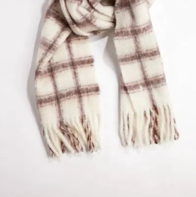 Hat Attack Women's Warm Window Plaid Scarf In Brown