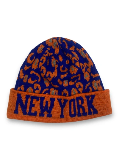 Pre-owned Hat Club X New York Vintage New York Fractal Lsd Warm Y2k Beanie M589 In Orange Purple Fractal