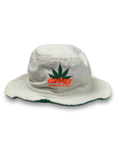 Pre-owned Hat Club X Vintage Dodgy Glastonbury 1997 Zaza Faded Bucket Hat M736 In White Faded