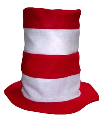 Pre-owned Hat Lot Of 50 Adult Teen Red White Striped Felt Stove Compare Dr Seuss Cat The