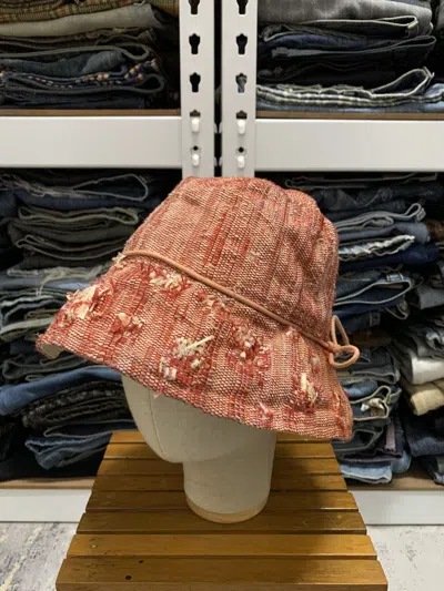 Pre-owned Hat X Kapital Vintage Japanese Bucket Hat Distressed Inspired Kapital In Red