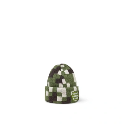 Pre-owned Hat X Louis Vuitton Hat Beanie Monogram Wool Black Logo Lv M7368a In Green