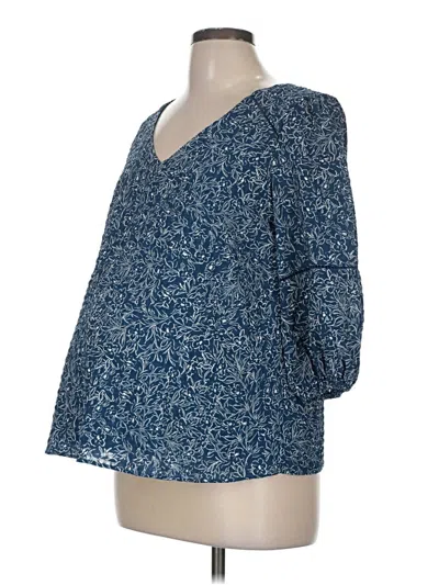 Pre-owned Hatch 3/4 Sleeve Blouse In Blue