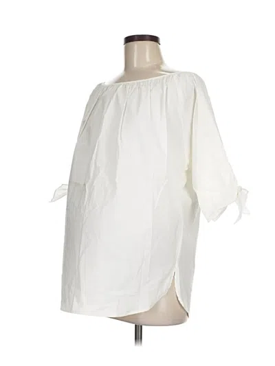 Pre-owned Hatch 3/4 Sleeve Blouse In Ivory