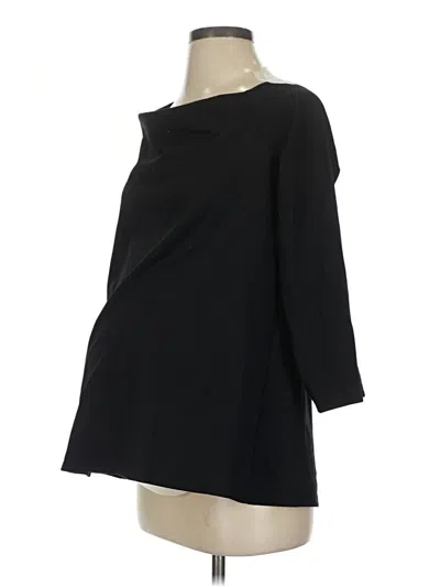 Pre-owned Hatch 3/4 Sleeve Top Black Boatneck Tops