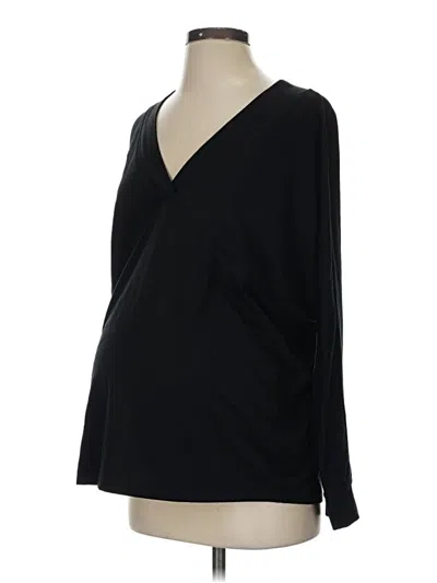 Pre-owned Hatch 3/4 Sleeve Top Black V-neck Tops