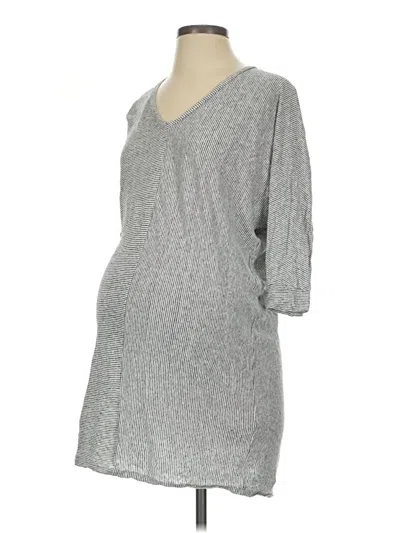 Pre-owned Hatch 3/4 Sleeve Top Gray V-neck Tops