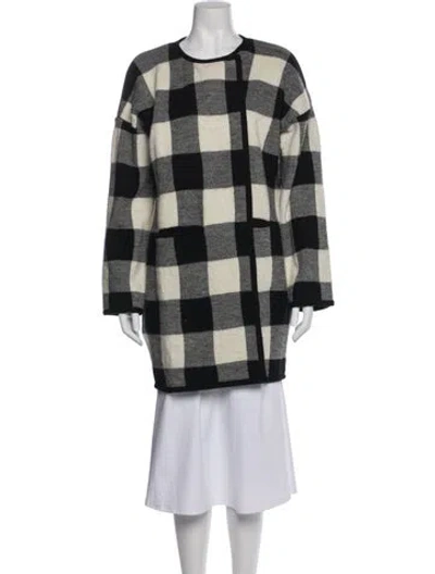 Pre-owned Hatch Alpaca Plaid Print Jacket W/ Tags In Black