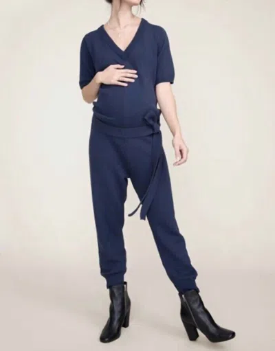 Hatch Anika Knit Cotton Jumper In Navy In Blue