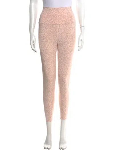 Pre-owned Hatch Animal Print Skinny Leg Pants In Pink