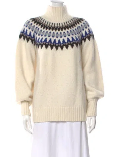 Pre-owned Hatch Baby Alpaca Graphic Print Sweater In Neutral