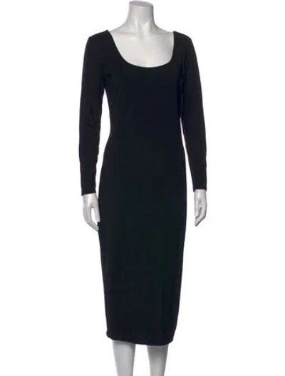 Pre-owned Hatch Bamboo Knee-length Dress In Black